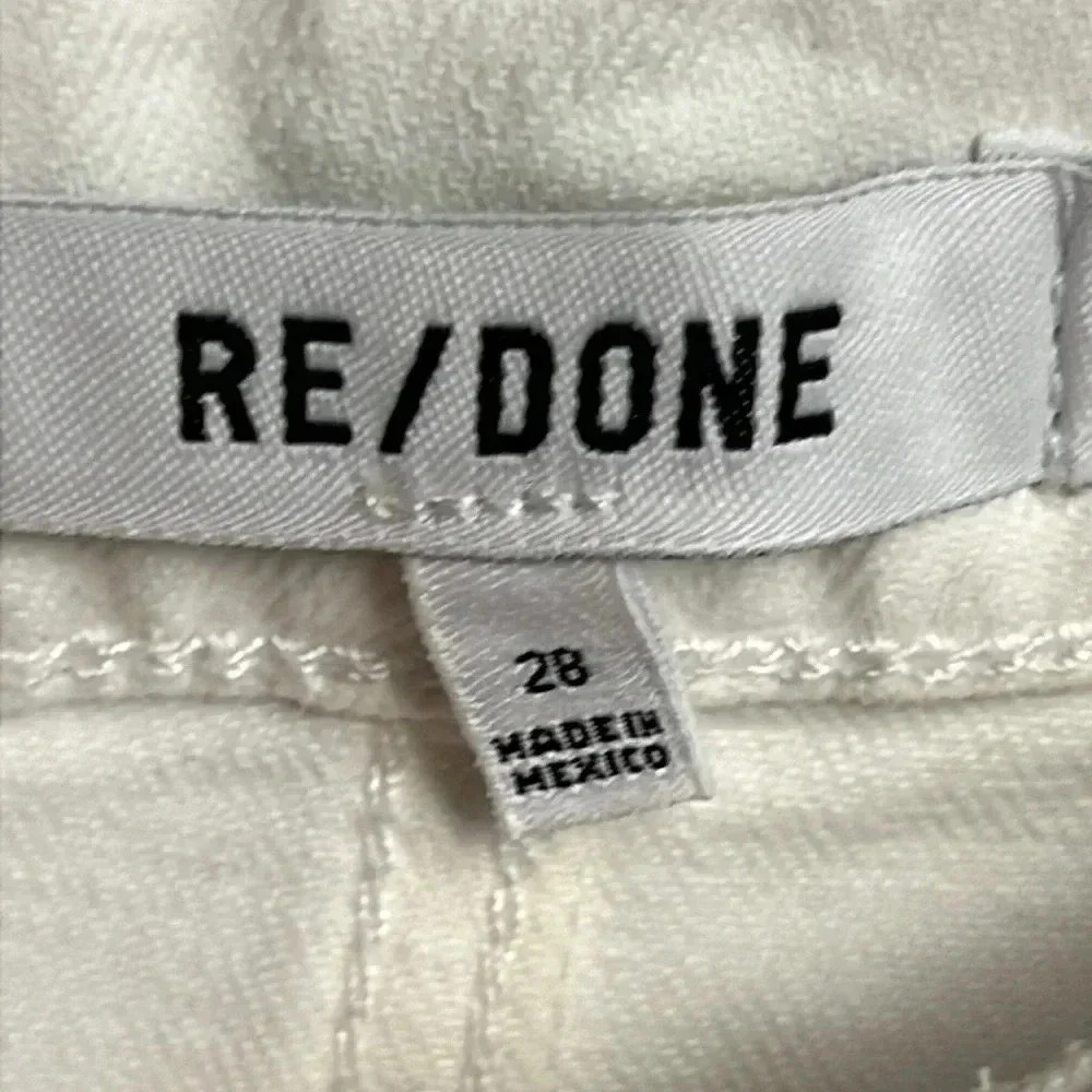 Re/done womens jean 70 stove pipe wide leg white 28 denim work school streetwear - Picture 10 of 12